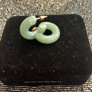 Glass green earrings